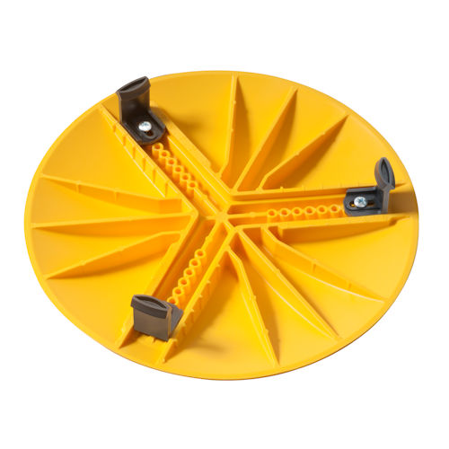 Product image for Arlington HC3792 Non-Metallic Hole Cover Kit, 3-3/4" to 9-1/4" Hole, Yellow