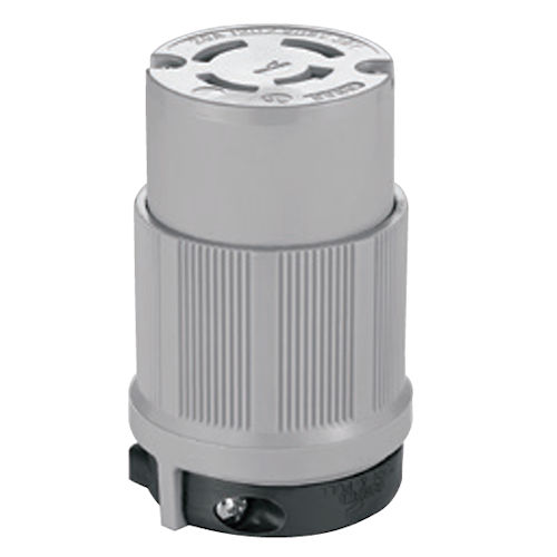 Product image for Eaton Arrow Hart 7413C 20A Safety Grip Locking Device Connector, Industrial Grade, 120/208V 3Phase 4P-4W, Gray