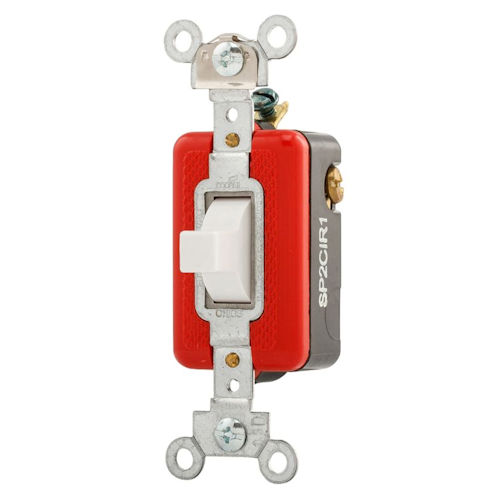 Product image for Arrow Hart AH1995W 20A 120/277V Single Pole Momentary Contact Toggle Switch, Industrial Grade, Center Off - White