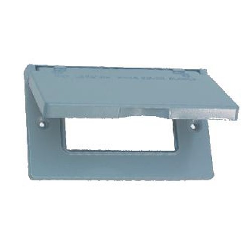 Product image for Teddico FG-1DCV 1-Gang Gray Die-Cast Metal Horizontal GFCI Weatherproof Device Box Cover