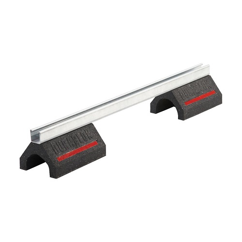 Product image for B-Line DB10-28 5-5/8"H x 6"W x 28"L Dura-BLOK™ Rubber Rooftop Conduit Support Base w/ B22 1-5/8"H Channel, 1000lb Load Rating