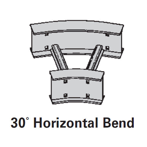 Product image for B-Line 4A-09-30HB24 Aluminum Ladder Horizontal 30deg Bend, 4" Side Rail, 9" Width, 24" Radius, Series 2,3,4,5