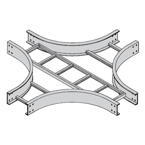 Product image for B-Line 4A-36-HX36 Aluminum Ladder Horizontal Cross, 4" Side Rail, 36" Width, 36" Radius, Series 2,3,4,5