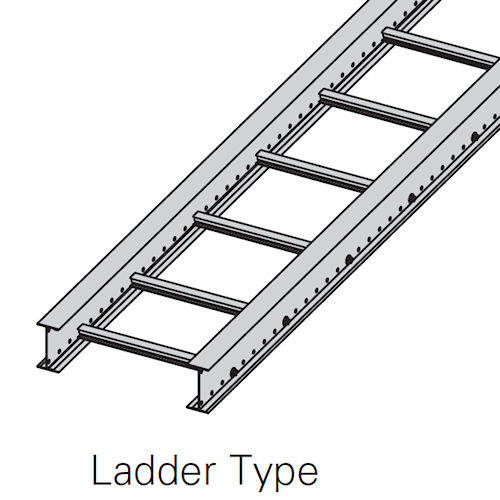 Product image for B-Line RSI04A09SL-12-144 Aluminum Redi-Rail Ladder Cable Tray Straight Section, 4" Side Rail, 9" Rung Spacing, 12" Width, 12ft Length