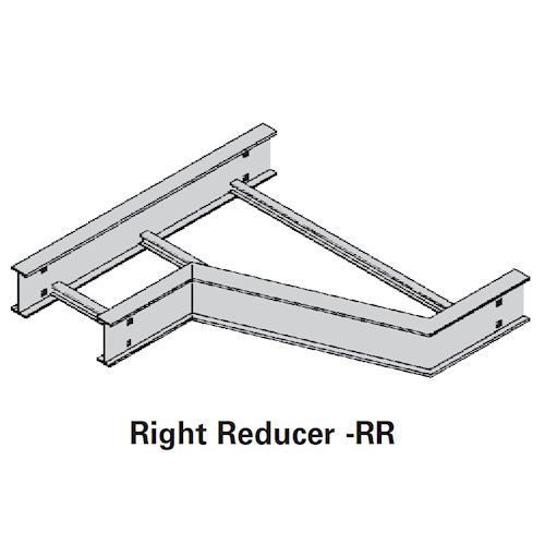 Product image for B-Line 4A-24-RR18 Aluminum Ladder Right Reducer Fitting, 4" Side Rail, 24" to 18" Width, Series 2,3,4,5