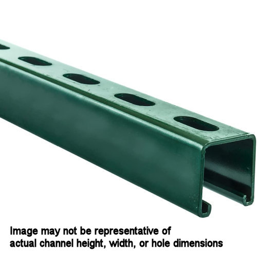 Product image for B-Line B22S-240GRN 1-5/8"W x 1-5/8"H Channel, 13/32" x 3" Slotted, 12ga, 10ft Length, Dura-Green™