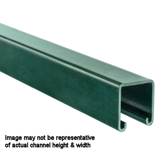 Product image for B-Line B72-120GRN 13/32"W x 13/16"H Channel, Solid (No Hole Pattern), 18ga, 10ft Length, Dura-Green™