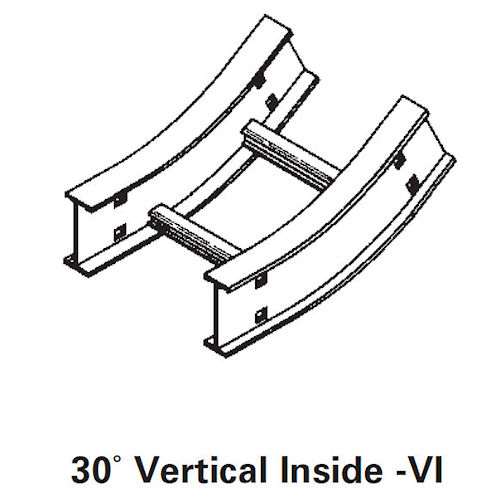 Product image for B-Line 4A-09-30VI12 Aluminum Ladder Vertical Inside 30deg Bend, 4" Side Rail, 9" Width, 12" Radius, Series 2,3,4,5