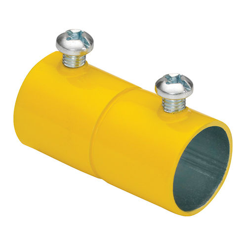 Product image for Bridgeport 241-SY 3/4" Set Screw EMT Coupling, Steel - YELLOW