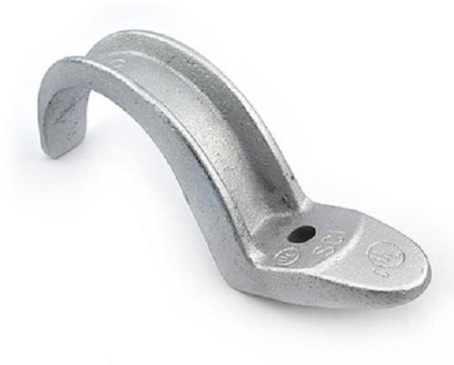 Product image for Bridgeport 912 5" 1-Hole Pipe Strap, Rigid, Malleable