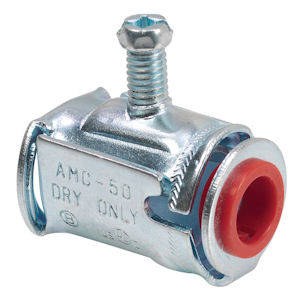 Bridgeport AMC-50 3/8" AC/MC/FMC E-Z Lock Connector, .375" Throat, Steel