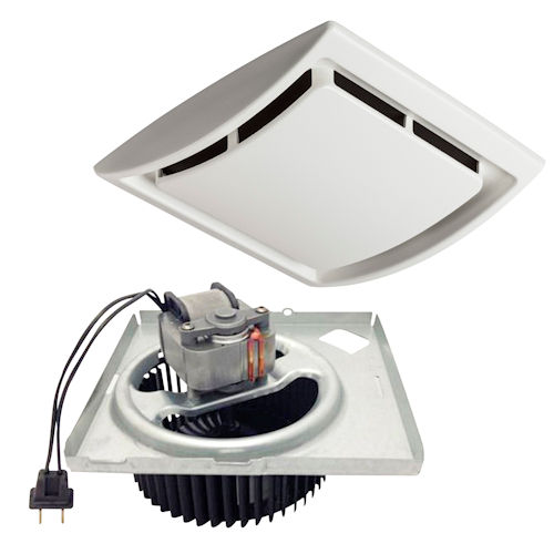 Product image for Broan QK60S 60 CFM Quick Install Bathroom Exhaust Fan Motor & Grille Upgrade Kit, 2.5 Sones