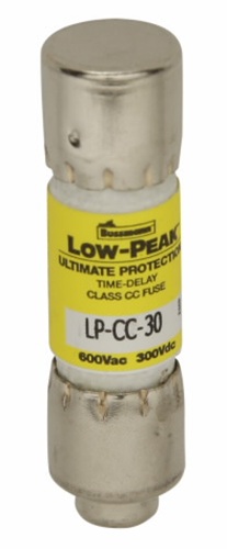 Product image for Bussmann LP-CC-1-8/10 1-8/10amp Low-Peak™ Time-Delay, Current-Limiting, Class-CC Fuse, Rejection-Type, 600Vac/300Vdc