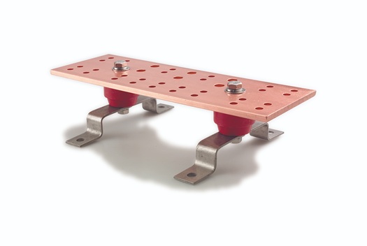 Product image for CPI 40153-012 4W x .25H x 12L TMGB COPPER BUSBAR w/ISO FEET