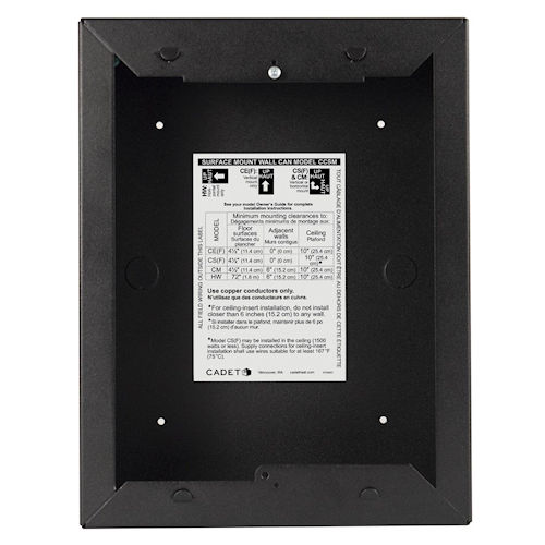 Product image for Cadet CCSMB (69110) Surface Mount Wall Can for Models CS, CM, CE or HW, Black