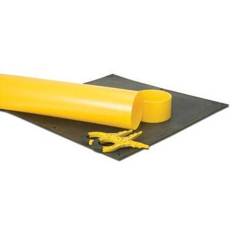 Product image for Cementex BLK-C2 Class-2 20kV Insulating Rubber Blanket Kit, 3' x 3' w/ Clamp Pins & Canister - Black