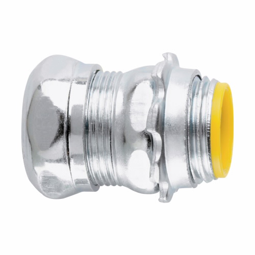 Crouse-Hinds Series 1651 3/4 Inch Steel Insulated Compression Straight EMT Connector Crouse-Hinds Series 1651 3/4 Inch Steel Insulated Compression Straight EMT Connector