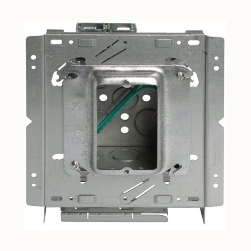 Product image for Crouse-Hinds PFTA4-4Q1075 Ruff-IN™ Assembly, 4" Box, Double Sided Bracket Compatible w/ BBT-HF, w/ Backside Support for 2-1/2" - 6" Studs, 1-Gang 3/4" Raised Mud Ring