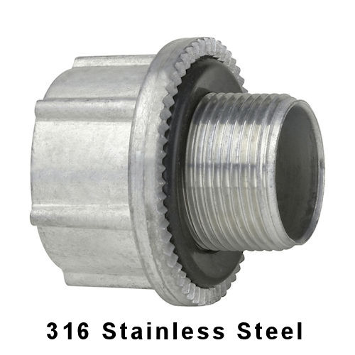 Product image for Crouse-Hinds / Myers™ SSTM-1 M20 - 1/2" Metric (Male) to NPT (Female) Hub Adapter, 316 Stainless Steel