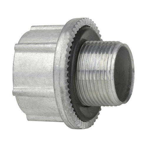 Product image for Crouse-Hinds / Myers™ STM-2 M25 - 3/4" Metric (Male) to NPT (Female) Hub Adapter, Zinc