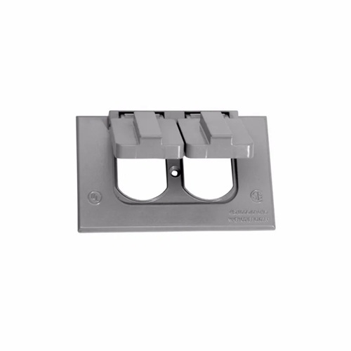 Product image for Crouse-Hinds TP7209 1-Gang Weatherproof Horizontal Duplex Receptacle Cover, Die Cast Aluminum, Bronze