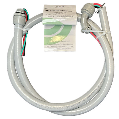 EPCO ACWNM1063-1RA 10/3 Stranded (Red,Black,Green) Non-Metallic Air Conditioner Whip, 1/2" x 6ft