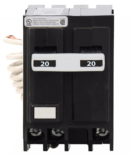 Product image for Cutler-Hammer GFCB220 Type GFCB Ground Fault Circuit Breaker, 20 Amp plug-in Molded Case, 120V