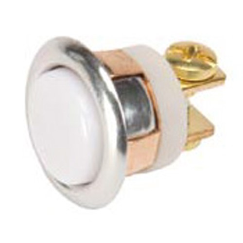 Product image for Edwards Signaling 621 8/24/48 Volt 2 Amp Momentary Chrome/White Low Voltage Non-Illuminated Push Button