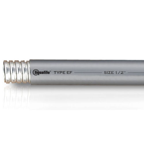 Product image for 3/8" Type-EF Liquidtight Flexible Metallic Conduit, Steel Core, Gray PVC Jacket, Non-UL - 800ft Reel