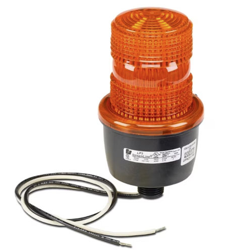 Federal Signal LP3M-120A LP3 StreamLine® Low Profile Strobe Light, 120VAC 0.1A, 1/2" NPT Male Pipe Mounting - Amber Lens Product image for Federal Signal LP3M-120A LP3 StreamLine® Low Profile Strobe Light, 120VAC 0.1A, 1/2" NPT Male Pipe Mounting - Amber Lens