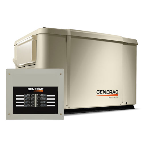 Product image for Generac 6998 7.5kW Residential Air-Cooled Standby Generator w/ Automatic Transfer Switch, Steel Enclosure