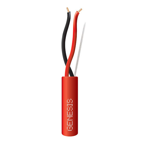 Genesis 43061104 18/2 Solid, Unshielded, Riser Rated Power Limited Fire Alarm Cable, FPLR/CL3R/FT4, Red (1000ft Pull Box)