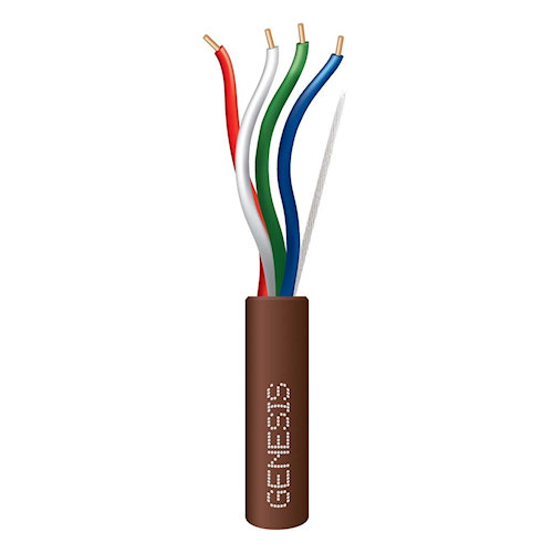 Product image for Thermostat Wire 18/4 Solid Copper Thermostat Cable, CL2, Brown Jacket(250ft Spool)