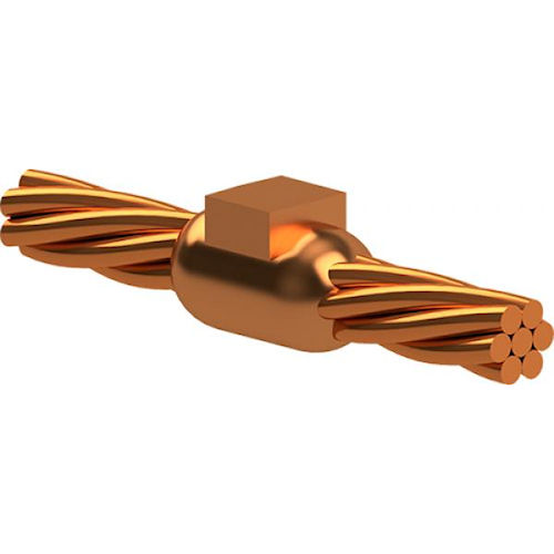 Product image for Harger BS1/0B Exothermic Weld Mold, Butt End Splice of Horizontal Cables, 1/0 Cable. Requires MH1 Handle Clamp