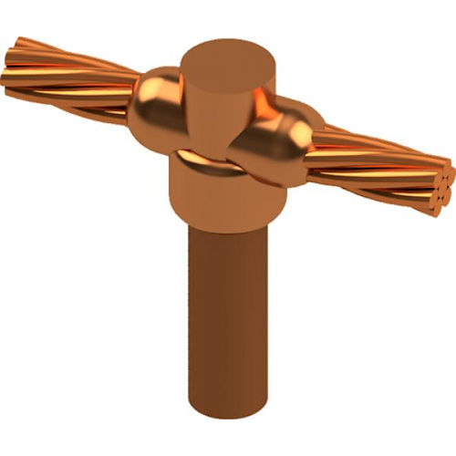 Product image for Harger GO-3435CMB Exothermic Weld Mold, Horizontal Thru Cable to Top of Ground Rod, 350MCM Stranded, 3/4" Ground Rod