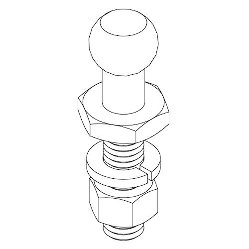 Product image for Harger GRDSTD1.25 Brass Ground Stud w/Hardware, 3/8-16 Thread w/ 1-1/4" Thread Length