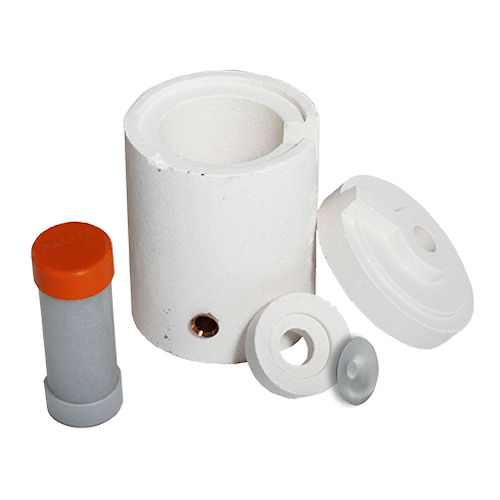 Product image for Harger G21-584NU NUWTube Single-Use Ceramic Weld Mold, Either 2 Dead-End Conductors or 1 Through Conductor to Ground Rod Connection, 5/8" Copper Clad Ground Rod, #3, #4 Solid, #4, #6 Stranded Cable