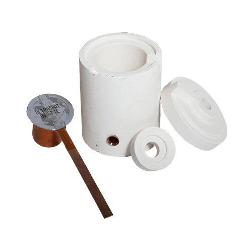 Product image for Harger G31-344US UltraShot Single-Use Ceramic Weld Mold, Either 3 Dead-End Conductors or 1 Through Conductor & Dead End to Ground Rod Connection, 3/4" Copper Clad Ground Rod, #3, #4 Solid, #4, #6 Stranded Cable