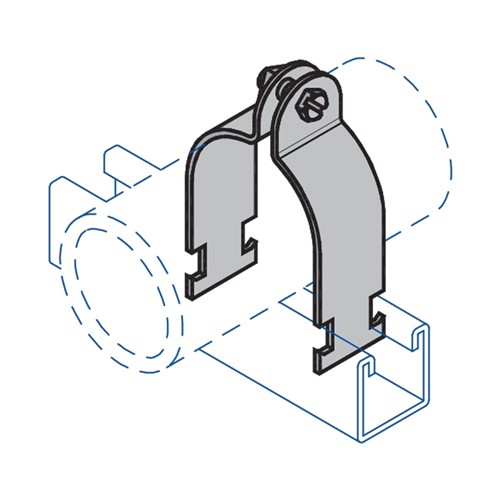 Product image for Haydon Strut Corp C-1100-3/4 3/4 Inch 16 Gauge Steel EMT Clamp
