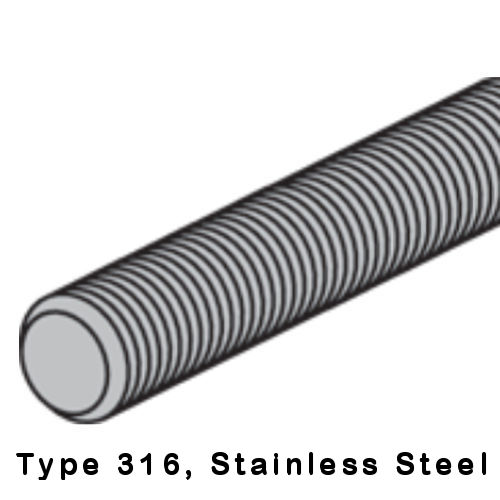 Product image for Haydon TR-3/8X12FT-316-SS 3/8"-16 x 12ft All-Thread Rod, Type 316 Stainless Steel