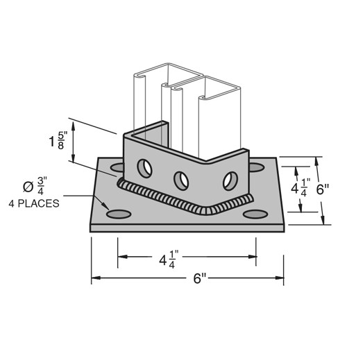 Product image for HAYDON B-619-A-EG DOUBLE POST BASE