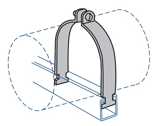 Product image for Haydon Strut Corp C1102-1-1/2EG 1-1/2 Inch 12 Gauge Electrogalvanized Steel Rigid Conduit Clamp
