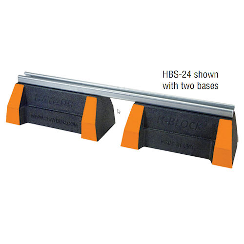 Product image for Haydon HBS-36-H-164-PG H-Block Rooftop Support System w/ 13/16" H-164 Pre-Galvanized Steel Channel, 3-Base, 4-7/8" Height, 36" Length, 7500lb Load Capacity