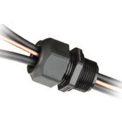 Product image for Heyco M3234GDA-SM SMCG 3/4" NPT Nylon Liquidtight Cord Grip for Enphase Q Cables, 6.1mm x 9.7mm Conductors - Black