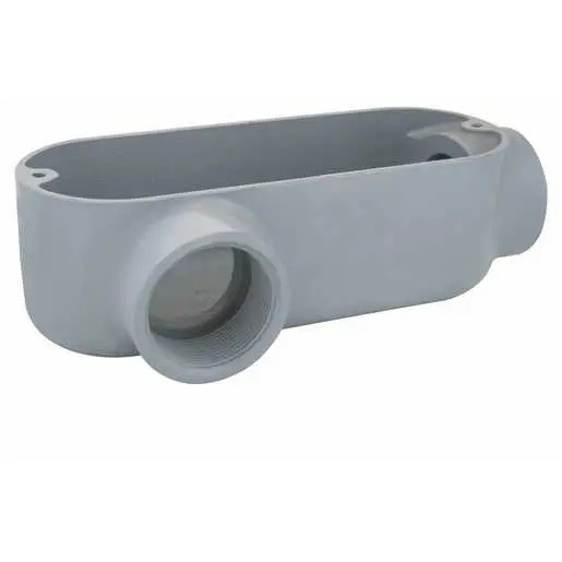 Product image for Hubbell Electrical Systems EALR-2CG 3/4 Inch Painted Aluminum Type LR Threaded Conduit Body with Cover and Gasket