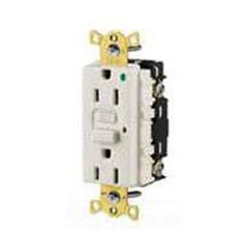 Product image for Hubbell GFR8300HRLA 20 Amp 125 Volt 2-Pole 3-Wire NEMA 5-20R Red GFCI Receptacle with LED Indicator