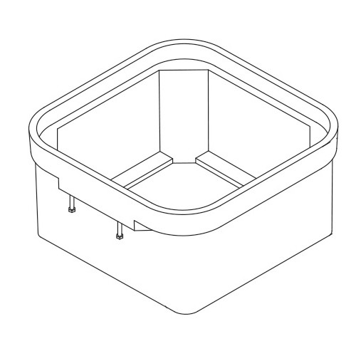 Product image for Quazite PG2424EA06 24 x 24 Inch Polymer Concrete Box Stackable Extension