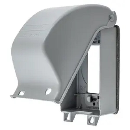 Product image for Hubbell WP826H 1-Gang Duplex or GFCI Cast Aluminum Horizontal Weatherproof Cover
