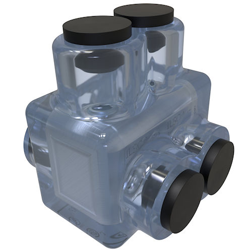 Product image for Ilsco ECTD-2-4 ClearTap® Insulated Multi-Tap Connector, Dual Sided Entry, #4-#14 Conductor Range, 2-Port