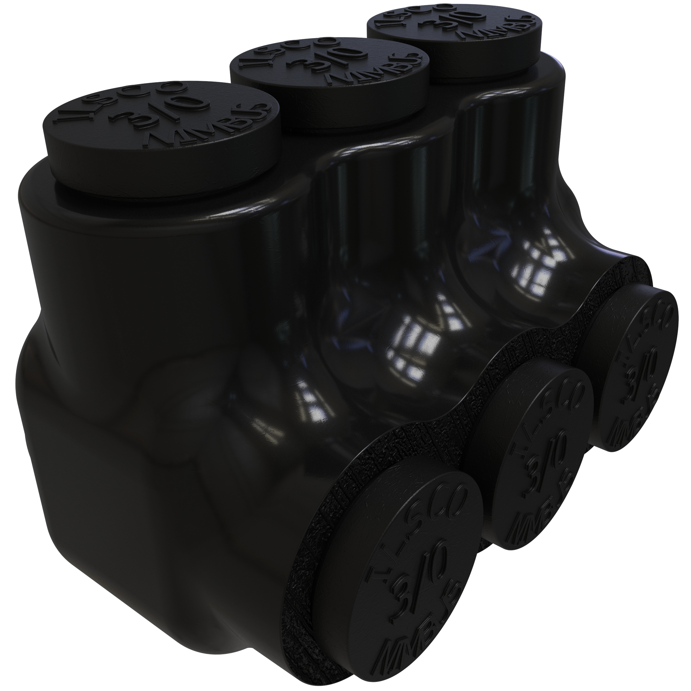 Product image for Ilsco PBTS-3-3/0 Nimbus Insulated Aluminum Multi-Tap Connector, Conductor Range 3/0-6, 3 Ports, Single Sided Entry, Tin Plated, UL, CSA